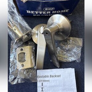 Better Home Products Privacy Set Straight Lever Non-Handed Satin Nickel~ NEW